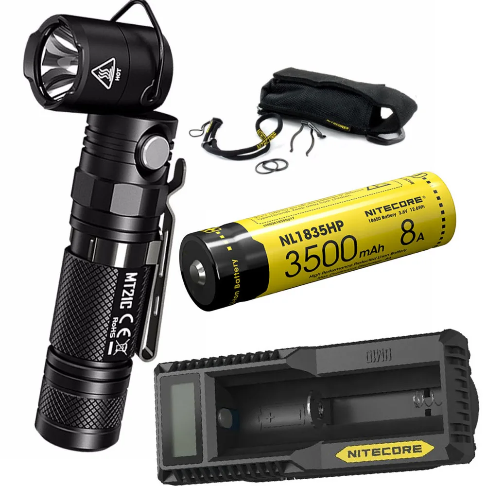NITECORE MT21C многофункциональный фонарик комплект CREE XP-L HD V6 max 1000 люмен 90 градусов регулируемый фонарь дальность луча 184 м