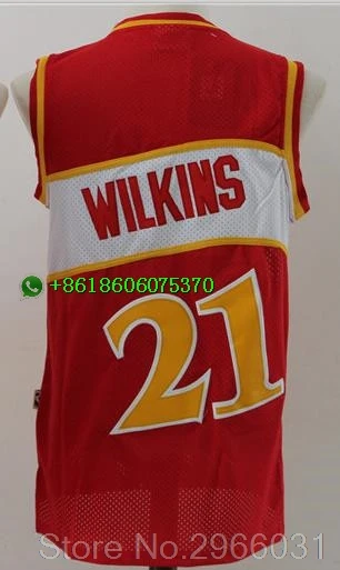 A+++ Качественная мужская одежда для взрослых#21 Dominique Wilkins 4 Spud Webb 11 Trae Young Jersey Atlanta