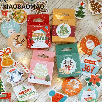 

45 sheets Christmas Trees Stickers Kawaii Deer Stickers Adhesive Cute Stickers Decor Scrapbooking Diary Albums Cute Papeterie