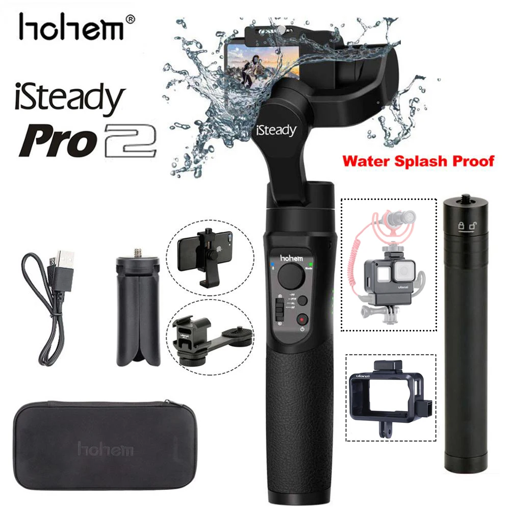 

Hohem iSteady Pro 2 / Pro Splash Proof Handheld Gimbal Stabilizer for Gopro Hero Osmo Action SJCAM YI Camera for iPhone Huawei