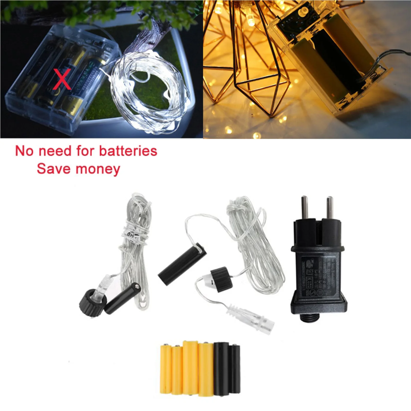 EU Plug AA AAA Battery Eliminator Power Supply Adapter Replace 2 3 1.5V for LED Lamp Radio Toys |