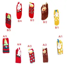 Детские Рождественские Чулки для родителей и детей, детские носки для пола с мультяшной куклой для взрослых