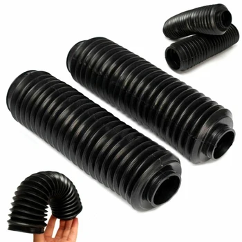 

2pcs Rubber Boots Gaiters Black Motorcycle Fork Dust Covers Shock absorber