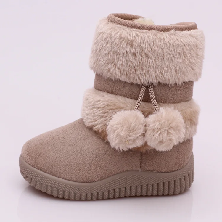 Oeak/зимние ботинки для девочек; хлопковые детские зимние ботинки для малышей; нескользящая детская обувь на меху для девочек; теплая детская обувь; классические ботинки - Цвет: 5