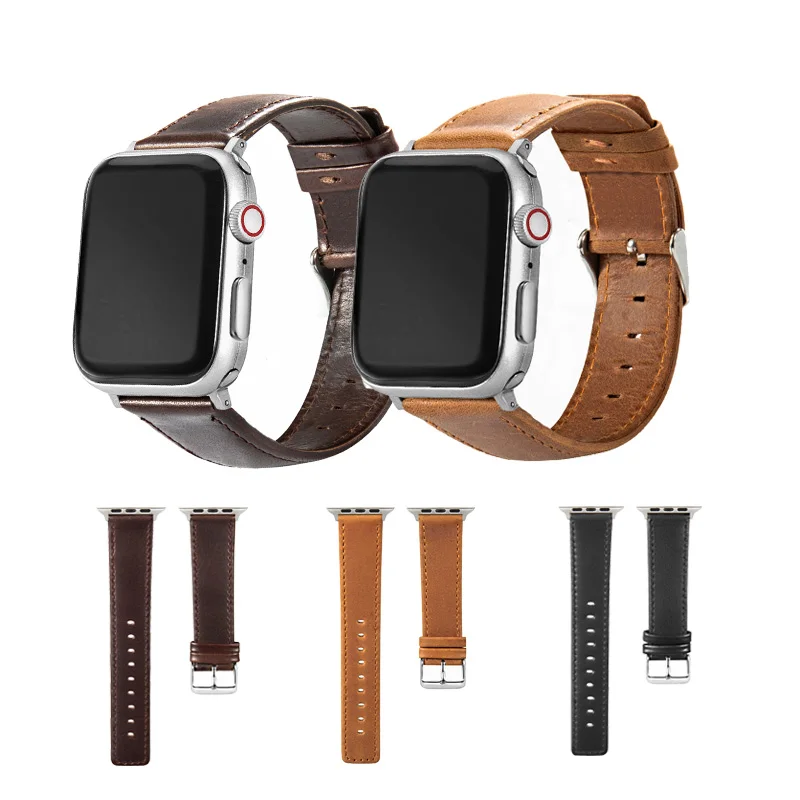 Samrt Watch Band for Apple Watch Band Series 6 SE 5 4 3 2 1 Leather Strap 44mm 38mm 42mm 40mm