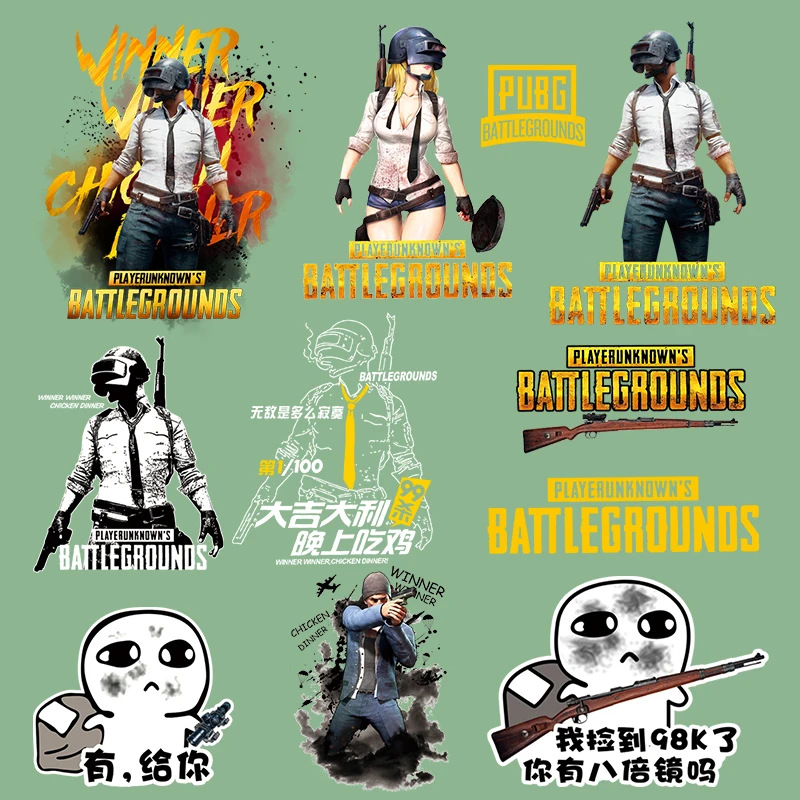 Новые Панк PUBG полосы термо-Стикеры для одежды на наклейки для одежды приклеенные железные частички для одежды Аппликации термочувствительные патчи