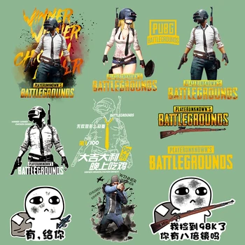 

New Punk PUBG Stripes Thermo Stickers on Clothes Stickers Iron on Transfers for Clothing Appliques Heat-Sensitive Patches