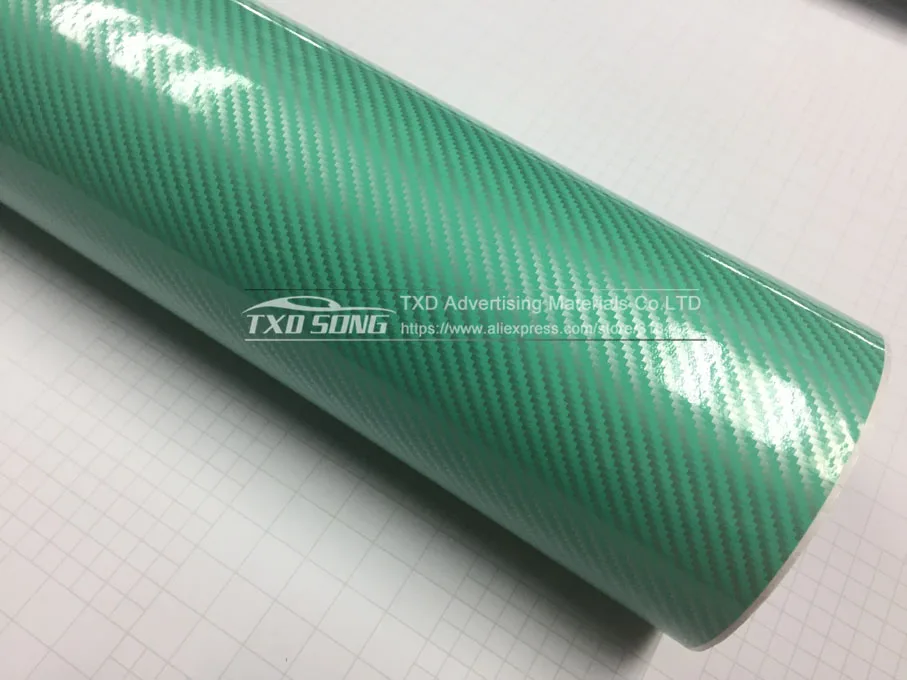 Tiffany blue Premium Twill 2D Глянцевая виниловая пленка из углеродного волокна для