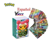 

100PCS Pokémon Flash Cards in Spanish, French, English, Entertainment Collection, Children's Puzzle Board Game Battle