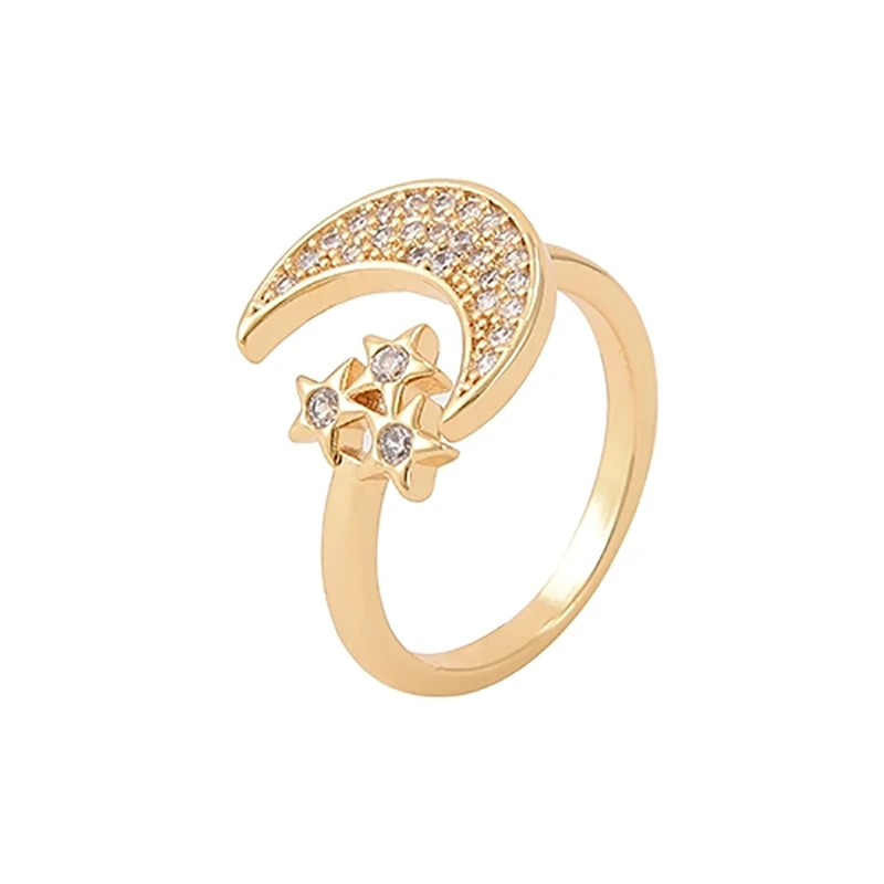 2021 Korean Female's AAA Zircon Ring Simple MOM Adjustable Opening Rings for Women Mother's Day Jewelry Gift