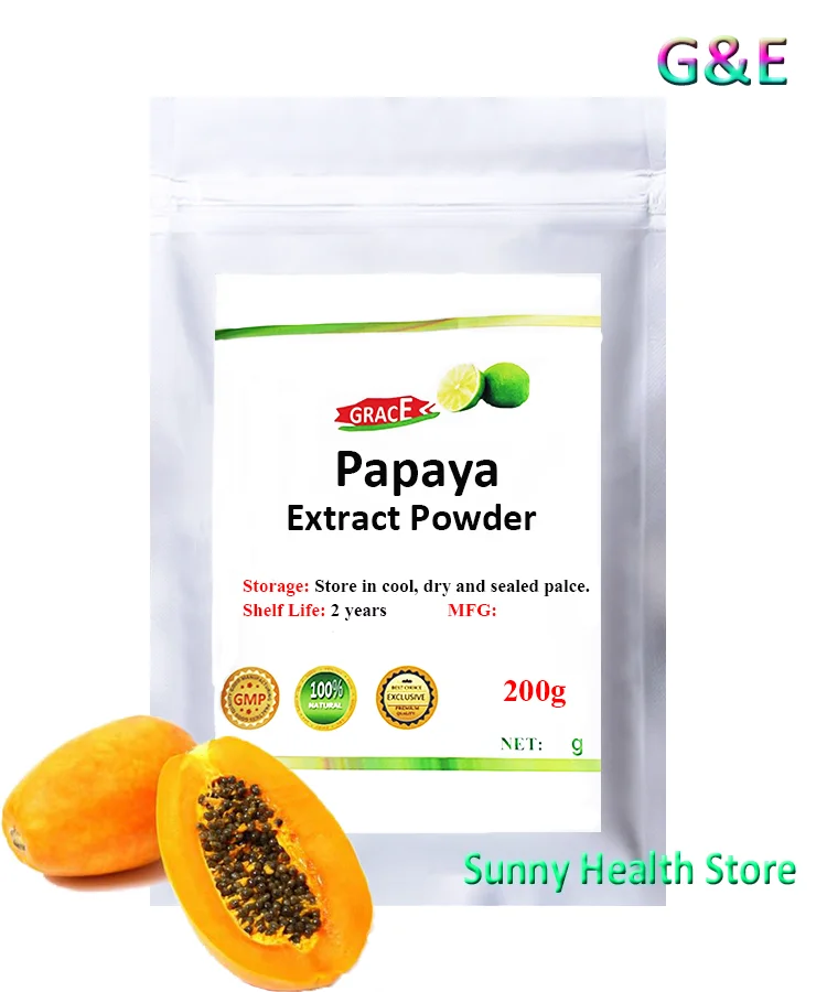 Органический фруктовый порошок Pawpaw, экстракт папайи, 20:1, папаин, энзим, онкология, лимфолеукемия - Цвет: 200g