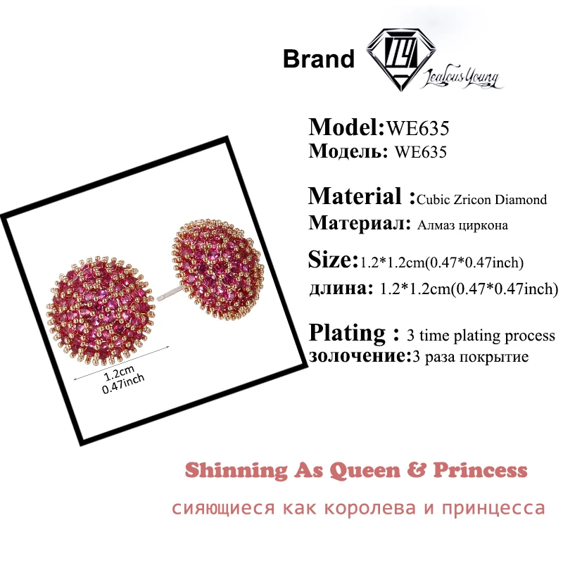 Druzy Green Round Punk Stud Earrings for Women Black Gold Color AAA Cubic Zirconia Bohemia Romantic Small Earings Africa Jewelry - Image 2