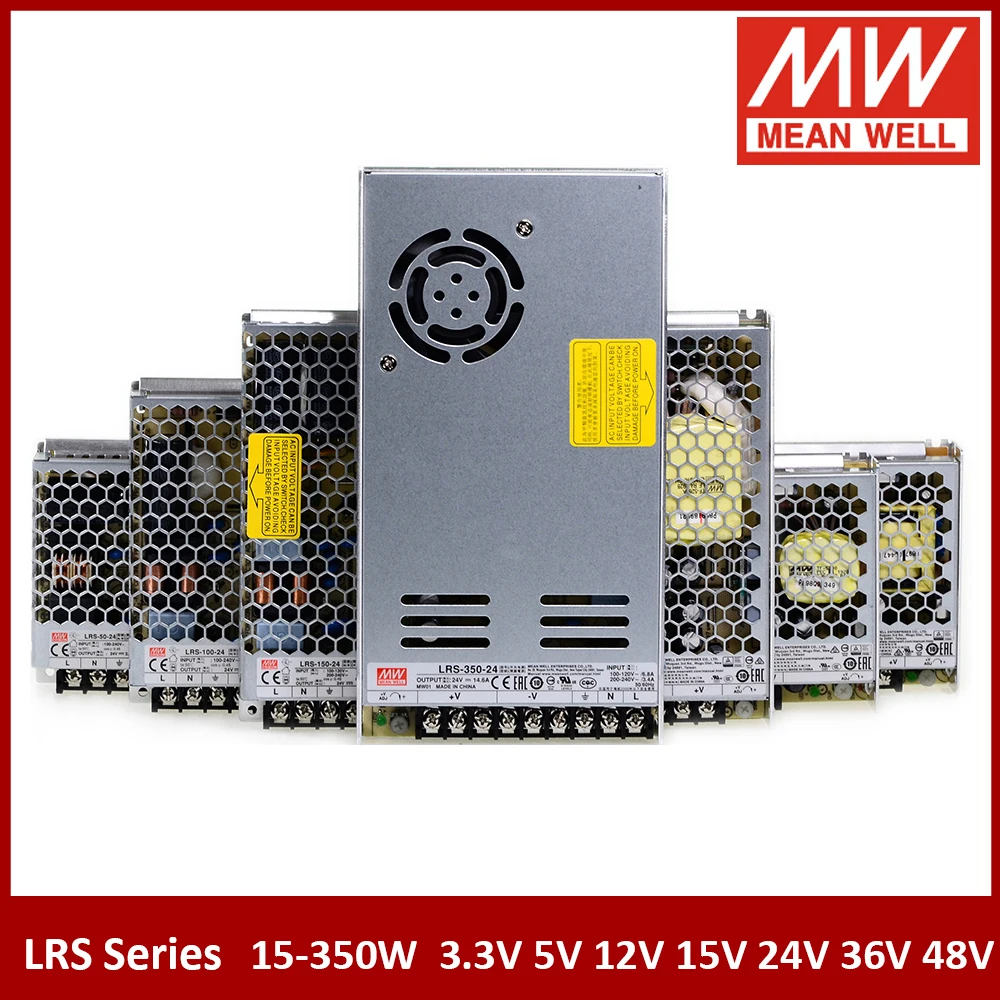 MEAN WELL RS 15 25 35 50 75 100 150 200 350W 3 V 5V 12V 15V 24V 48V meanwell LRS Series блок питания с одним