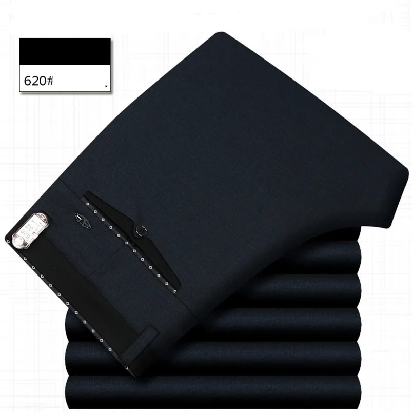 SP620 dark gray Мужские брюки для офиса формальный деловой умный костюм брюки мужские полиэстер хлопок свадебное платье в классическом стиле брюки мужские черные синие - Цвет: SP620 dark gray