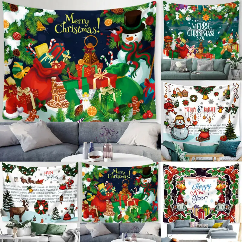 

Psychedlic Hippie Tapestry Snowman Wall Hanging Polyester Christmas Pattern Blanket Bedroom Decor