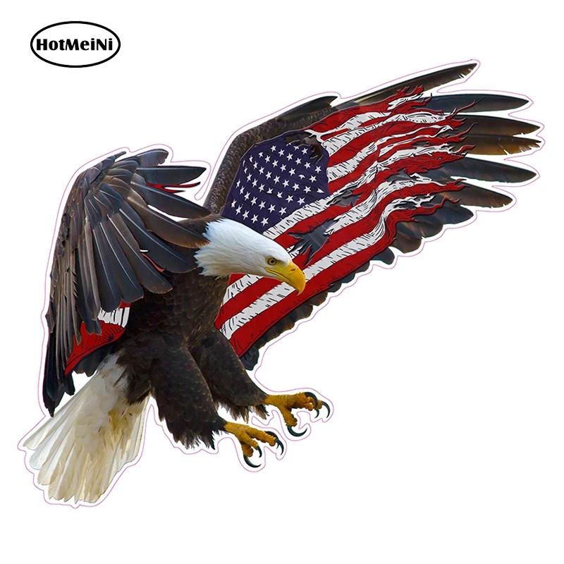 HotMeiNi 13cm X 11cm Eagle American Flag Decal Print Die Cutting Funny Car Stickers DIY Waterproof Accessories Graphic | Автомобили и