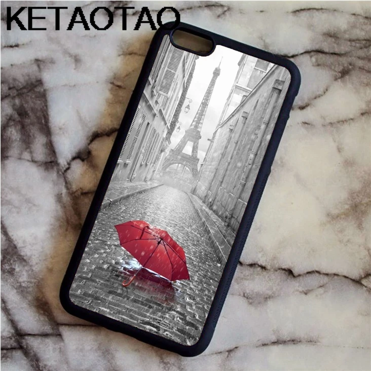 Слоновая кость KETAOTAO Париж закат Эйфелева башня для iPhone 4S SE 5C 5S 6 6S 7 8 Plus X XR XS MAX черный мягкий чехол для телефона резиновый силиконовый - Цвет: Слоновая кость