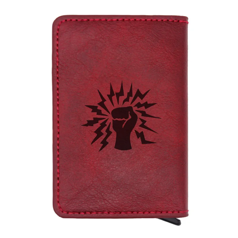 

Great Communism CCCP Credit Card Holder Blocking Rfid Wallet PU Leather Unisex Security Information Aluminum Purse