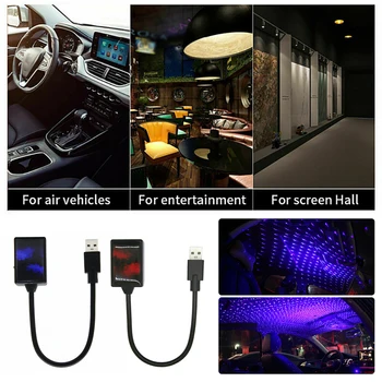 

USB Car Interior Roof Atmosphere Starrry Lamp Star-Light LED Projector Lights ABS Accessori Auto Car USB Star Top Light