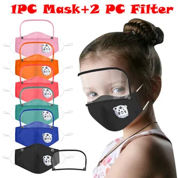 

PM2.5 Breathable Kids' Child Washable Reusable Face Mask With Filter And Detachable Eye Shield Face Mouth Mask Unisex Washable