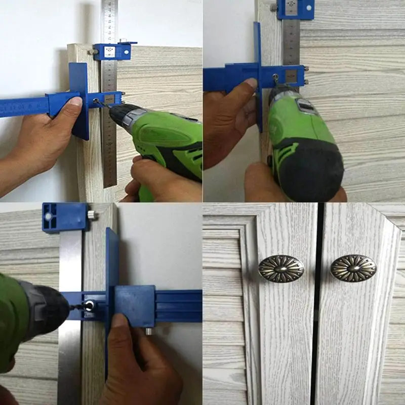 

Multi-function Drill Punch Locator Furniture Woodworking Drill Guide Drilling Dowelling Hole Saw Adjustable L4MF