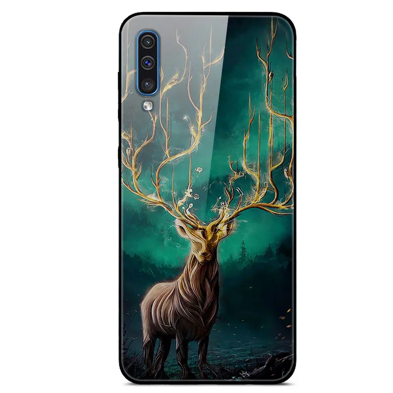 Для samsung Galaxy A50 чехол, стеклянная жесткая задняя крышка для samsung A30S A50S A10 A20 A30 A40 A70 чехол для телефона s бампер A 50 50S 30S - Цвет: d14