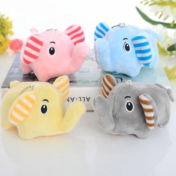 

12cm Mini Kawaii Elephant Pendant Cartoon Animal Elephant Keychain Bag Pendant Girls Best Doll Kid Toy