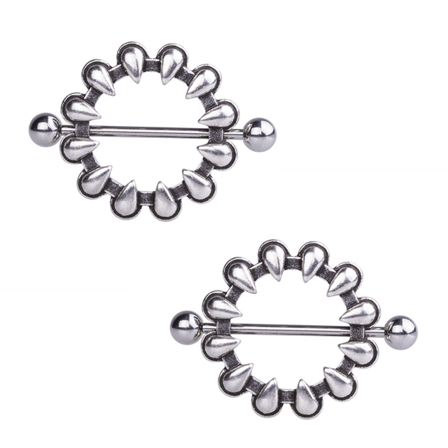 Rabbit Nipple Ring Piercing Barbell Shield Bar Rings Surgical Steel Sexy Adult Game for Women Breast Body Jewelry Gift 14G