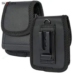 Elegant Leather Phone Pouch with Belt Clip Holster and Oxford Cloth for Galaxy Z Flip 5G (NLB)