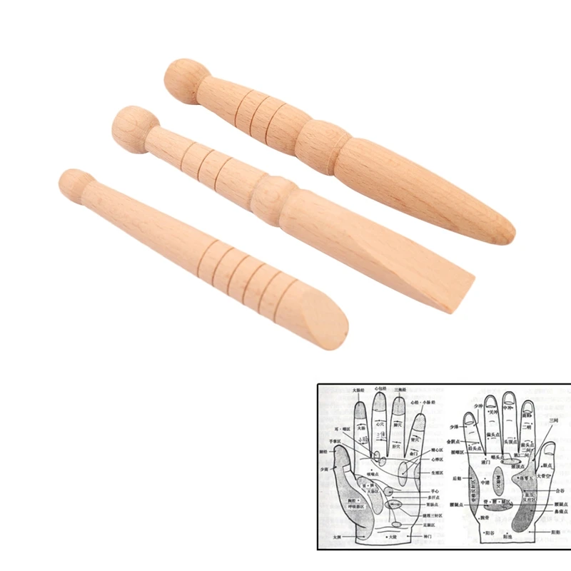 1/3PCS Original Wooden Massage Roller Foot Body Massage Stick Relieve Muscle Soreness Relaxing Tool Foot Reflexology Massager