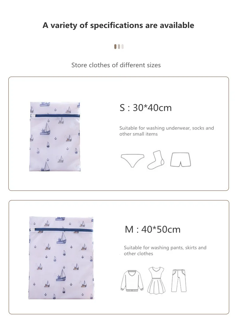 6 Sizes Printing Foldable Laundry Bag Net Washing Machine Bags Travel Storage Organizer Mesh Dirty Laundry Bag for Bra Underwear