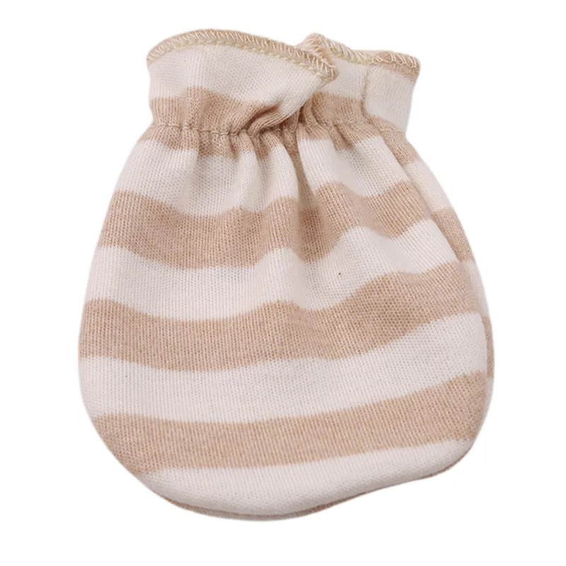 Brown wide strip Новое поступление, детские варежки с защитой от царапин, дышащие перчатки для мальчиков и девочек, теплые детские перчатки, аксессуары для новорожденных - Цвет: Brown wide strip