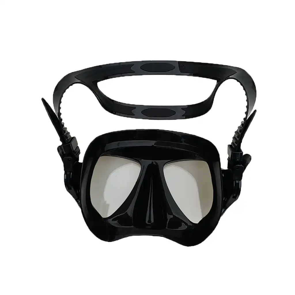 wide view scuba diving mask silicone skirt three-lens panoramic