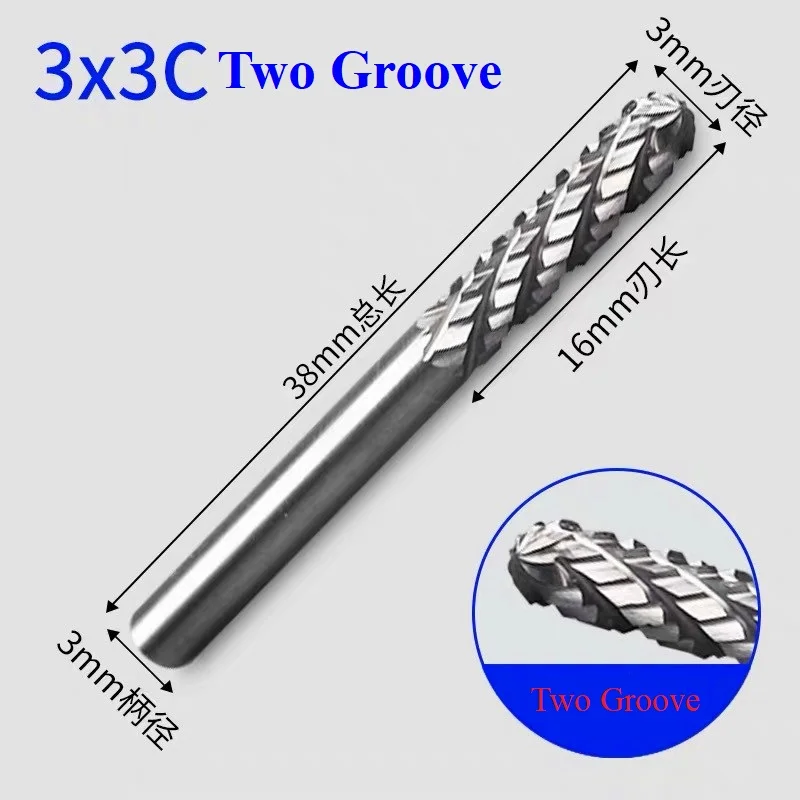 Rotary File 3mm end mills carbide tungsten burs Tungsten Carbide Drill Bit engraving grinding and chamfering cutter