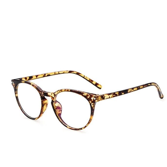 Fashion Anti blue rays computer Glasses Women Men Clear Optical Glasses Retro Transparent Round Eyeglasses Lady Spectacle Frame - Цвет оправы: Leopard