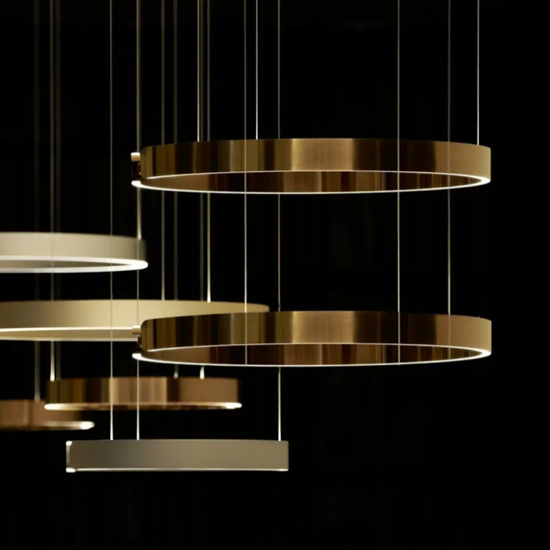 Germany Replica Design Circle LED Suspension luminaire lighting Touchless Control Hanging Lamp Modern Ring Light Kitchen Home | Лампы и