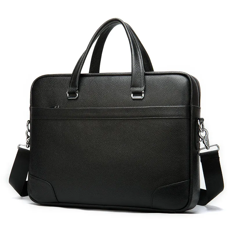 Повседневный портфель, мужская кожаная сумка для ноутбука, мужской кожаный портфель, сумки для ноутбука, деловые портфели, мужская сумка 9082 - Цвет: 9082A2Black