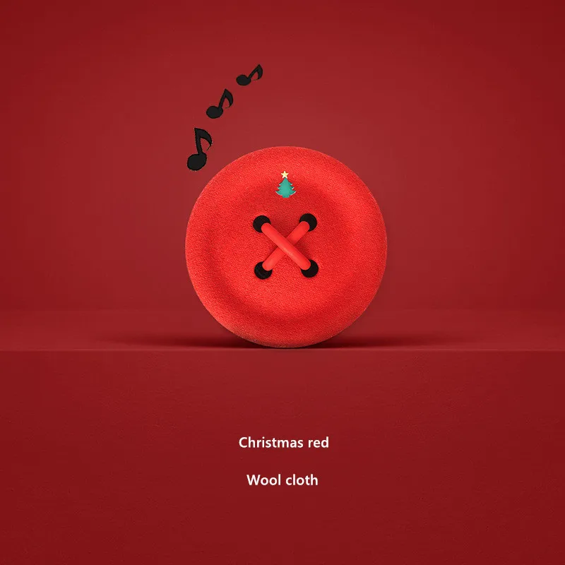 

[Christmas Red]Button Portable Bluetooth Speaker Outdoor Waterproof Mini-easy Subwoofer Multi-function Plug-in Small Speaker