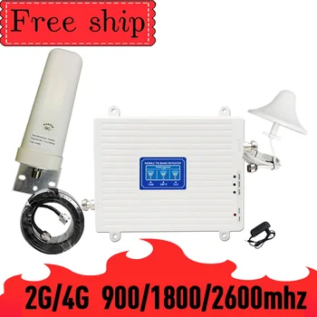 

900/1800/2600Mhz GSM LTE DCS Mobile Phone Repeater 70db Gain Cellular Signal Booster Amplifier 2G 3G 4G Signal Amplifier