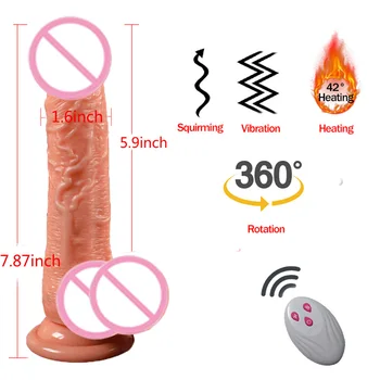 Wireless Remote Control Realistic Heating Big Dildo Vibrator Sex Toys For Women  Adult  G-spot Massager Masturbator Real Penis 4