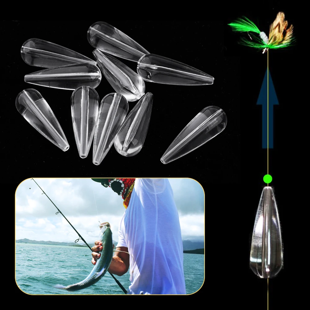 10pcsFishingFloatingAcrylicBombardaFloatsSinkingSbirolino