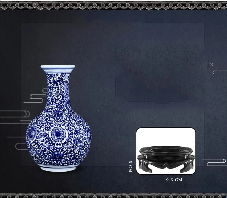 Китайский дзиндэжэнь керамика белое синее фарфоровое Цветочная ваза с орнаментом домашняя отделка гостиной кабинет предметы интерьера