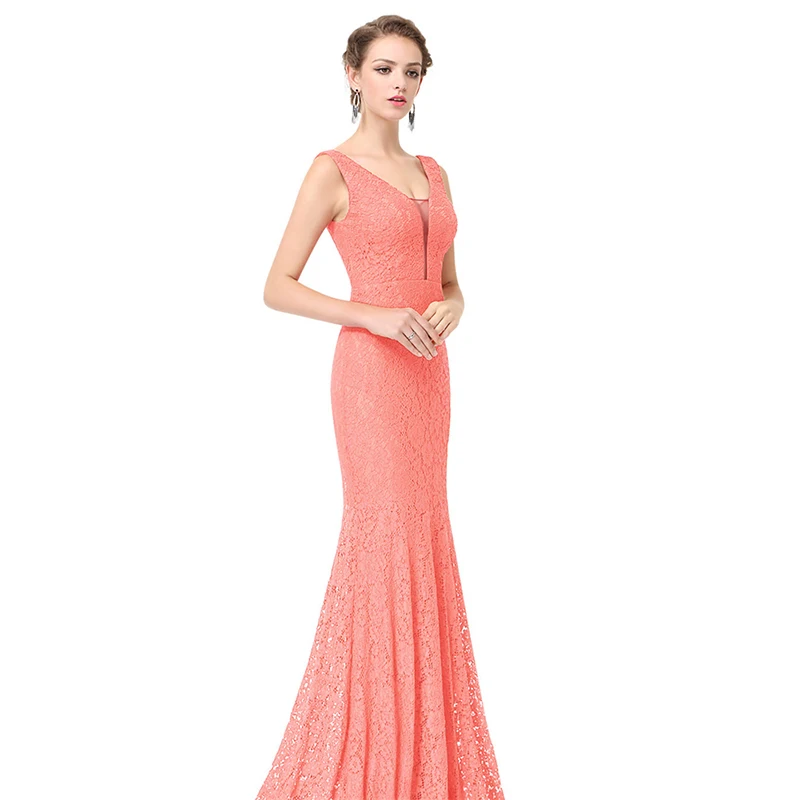 as picture Yiiya/платье подружки невесты без рукавов; кружевное платье в пол; Vestido Madrinha C484; элегантное цветное платье русалки для подружки невесты; es - Цвет: as picture