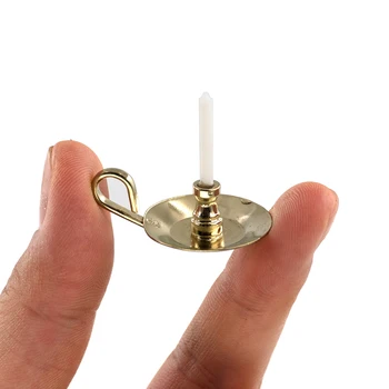 1/12 인형 집 미니어처 액세서리, 베이스 시뮬레이션 촛대 모델, 인형 집 장식 ob11