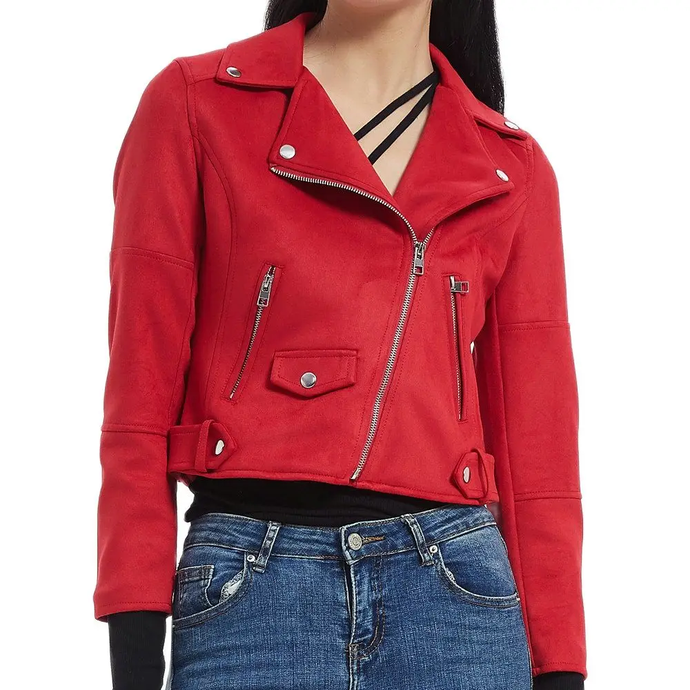 Chaqueta de cuero de ante para mujer / Chaqueta de cuero de