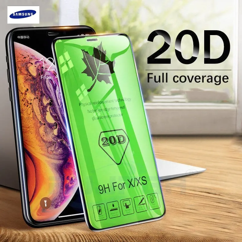 20D полностью закрывающее покрытие с изогнутыми краями стекла Samsung Galaxy A8Plus 2018 A10 A20