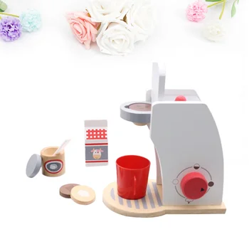 

1pc Realistic Simulation Mini Educational Pretend Play Wooden Role Play Toy Coffee Machine for Toddler Infant Baby