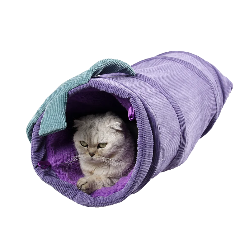 Складной короткий плюшевый Кот туннель труба Pet интерактивные игрушки