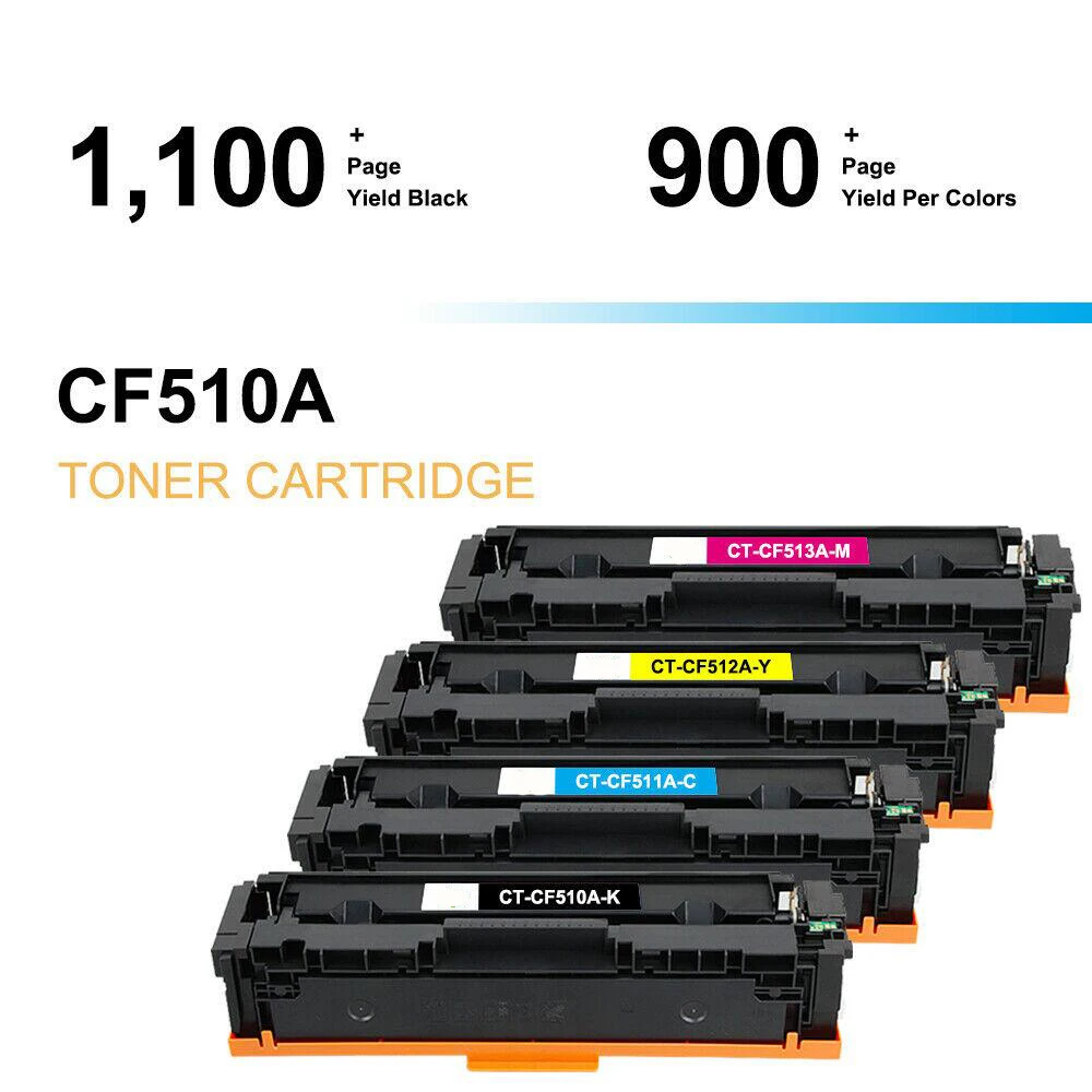 

Color Toner Cartridge CF510/511/512/513A Compatible for LaserJet M254DW 254 M281FDN M281 M280 Printer