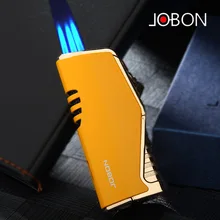 

Jobon Butane Jet Lighter Turbine Triple Direct Impact Windproof Lighter Pipe High Fire Cigarette Cigar Men's Gift